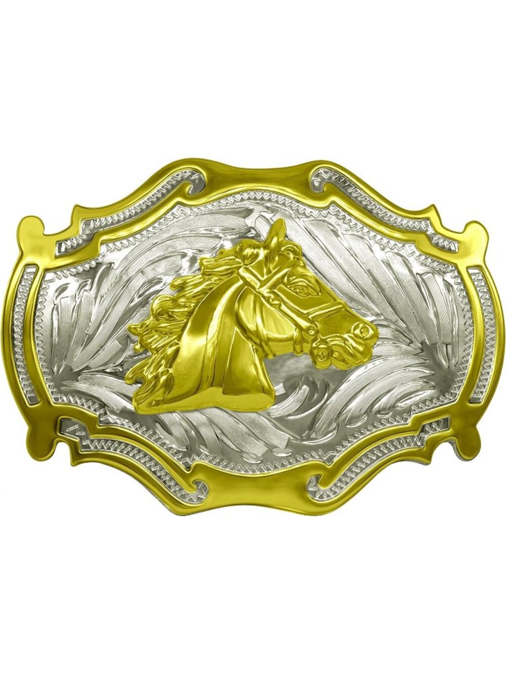 Women Golden Running Horse Western Cross Cowboy Prayer Belt Buckle Zinc Alloy